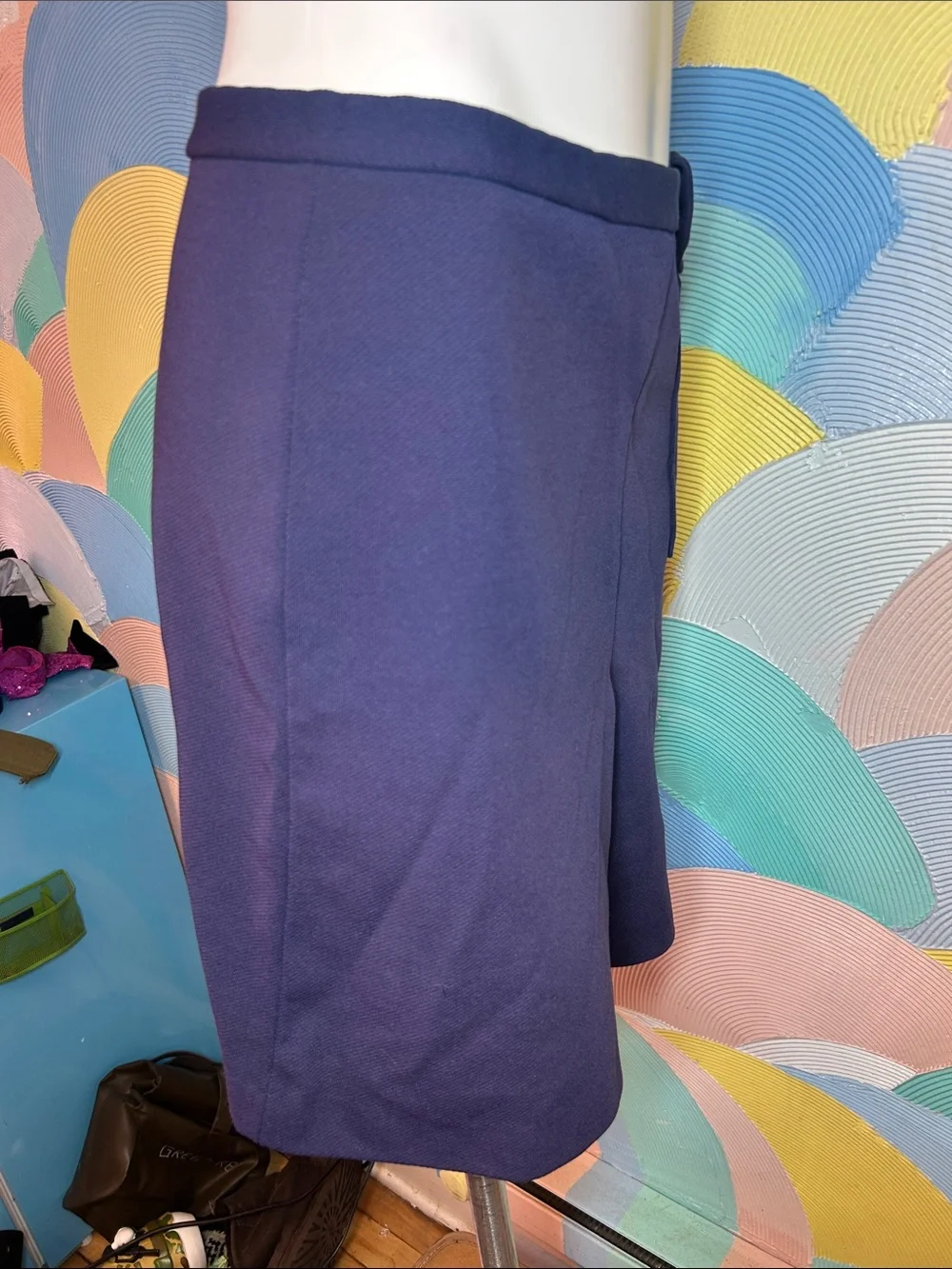 Vintage Navy Women's Tailored Mid-Rise Shorts